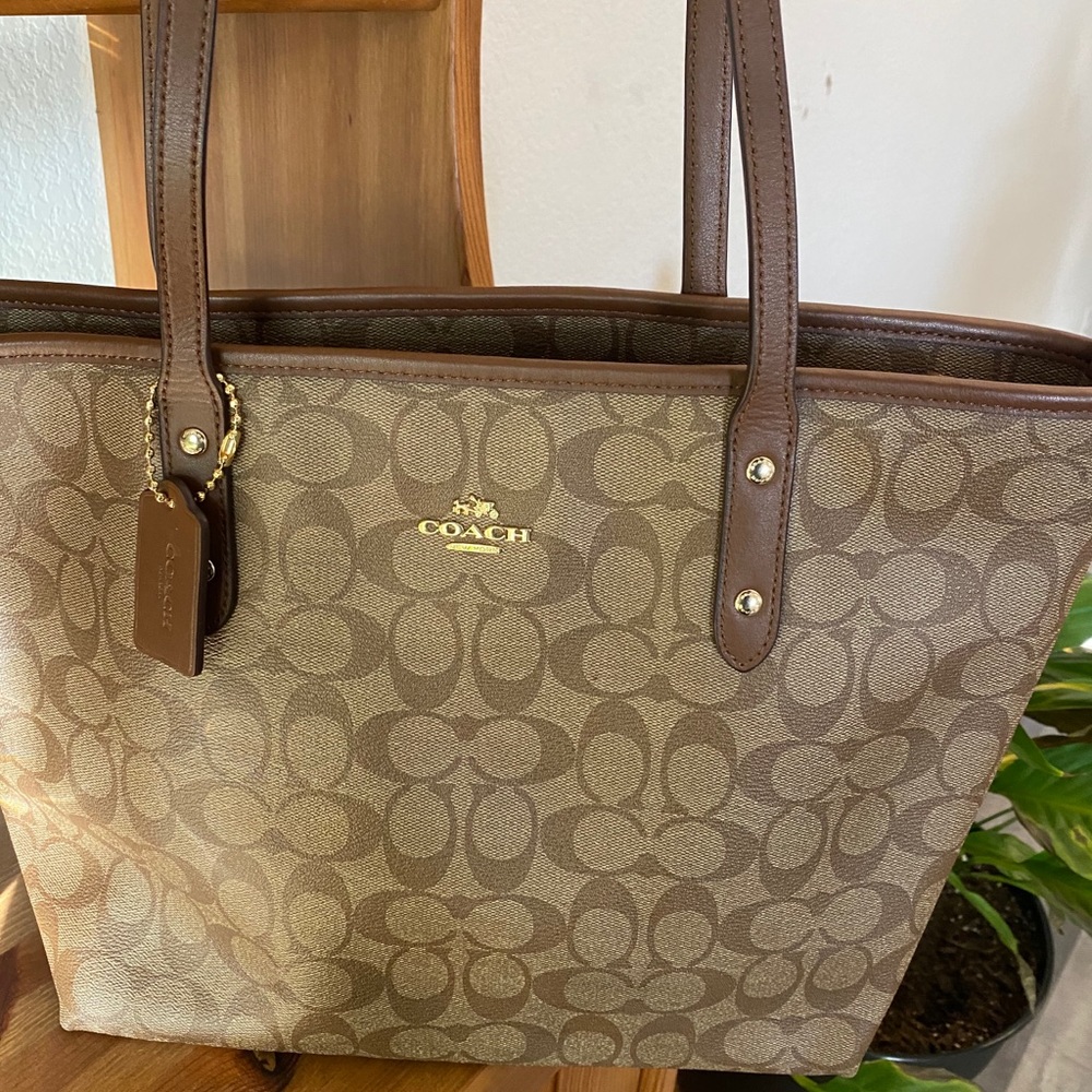 Coach Leather Logo Bag